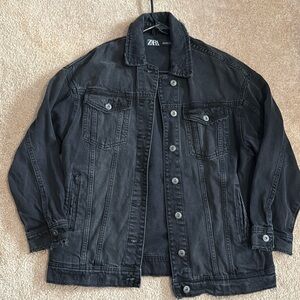 Zara Womens black jean jacket size S